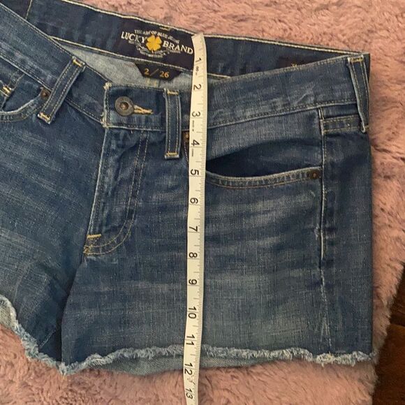 Lucky Brand The Cutoff Blue Distressed Denim Shorts Contemporary Festival - Picture 11 of 13